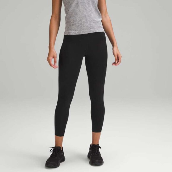 Lululemon Fast and Free High-Rise Tight 25" *Pockets Black - Size 8 Leggings - Picture 1 of 8